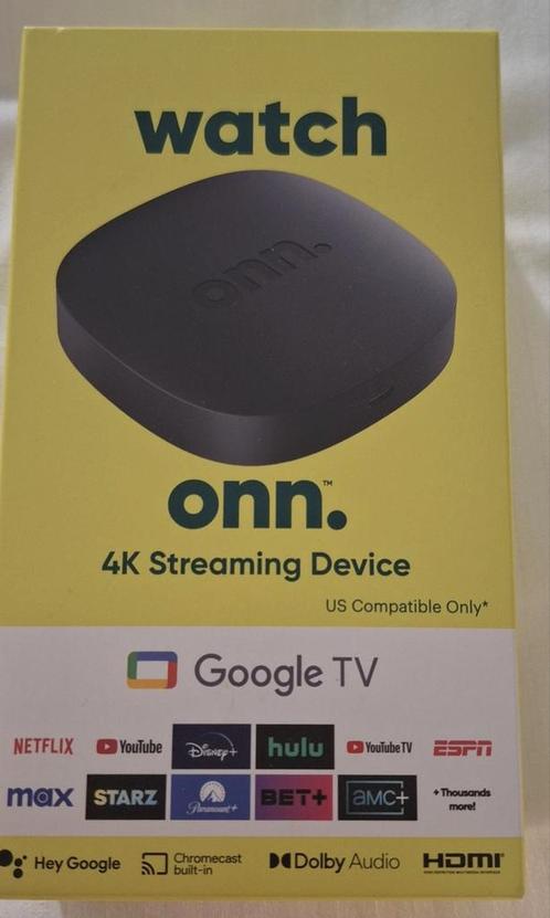 Onn 4K Streaming Device met Google TV, Audio, Tv en Foto, Versterkers en Receivers, Nieuw, Overige systemen, 120 watt of meer