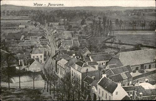 Wouw Panorama  vanaf kerktoren richting Bergen op Z. st 1923, Verzamelen, Ansichtkaarten | Nederland, Gelopen, Noord-Brabant, 1920 tot 1940