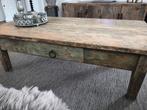 Old teak salontafel van Landelijk@home, Huis en Inrichting, Tafels | Salontafels, Ophalen, 100 tot 150 cm, 50 tot 100 cm, Zo goed als nieuw