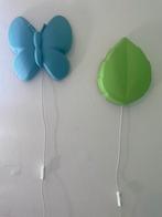Twee kinderwandlampen Ikea Upplyst - Vlinder & blad, Ophalen of Verzenden, Zo goed als nieuw, Lamp