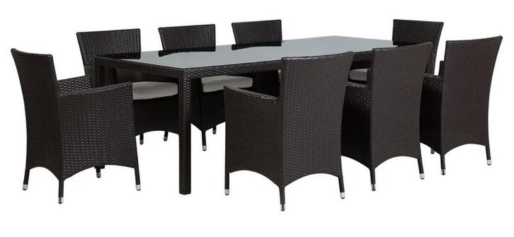 Tuintafel met 8 stoelen, Tuin en Terras, Tuinsets en Loungesets, Gebruikt, Tuinset, Overige materialen, 8 zitplaatsen, Eettafel