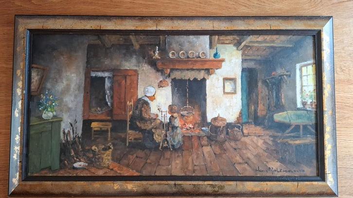 Prachtig Schilderij Han Molenaar, Antiek en Kunst, Kunst | Schilderijen | Klassiek, Ophalen