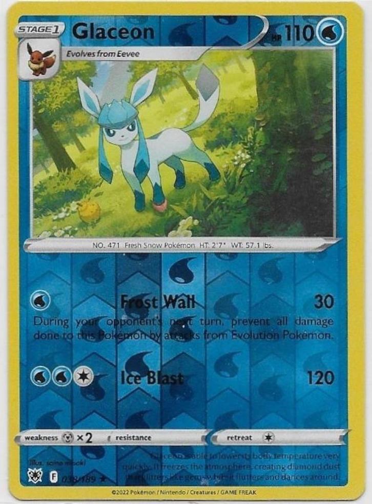 Astral Radiance,  Glaceon [reverse] 38/196, Hobby en Vrije tijd, Verzamelkaartspellen | Pokémon, Nieuw, Losse kaart, Verzenden