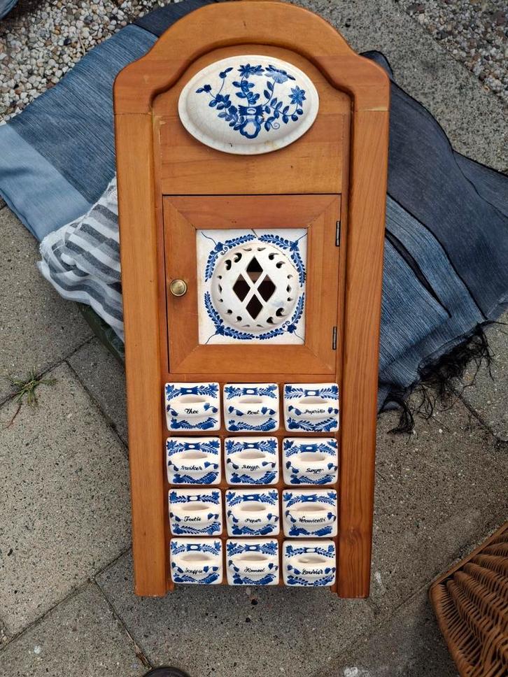 Vintage Delfts Blauw Kruidenkastje, Antiek en Kunst, Antiek | Meubels | Kasten, Ophalen of Verzenden