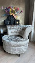 UrbanSofa Aspen fauteuil – gecapitonneerd, luxe stof, Ophalen, 75 tot 100 cm, Zo goed als nieuw, 100 tot 125 cm