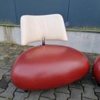2x Leolux Pallone stoel / fauteuil rood wit + BEZORGING, Modern, Gebruikt, Leer, Ophalen of Verzenden