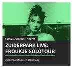 2x kaartjes voor Froukje Zuiderpark Live Den Haag, Tickets en Kaartjes, Twee personen