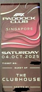 F1 2025 Singapore 
Paddock Club & Vip Hospitality last minut, Drie personen of meer, September