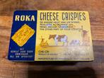 Oud blik van ROKA cheese crispies, Verzamelen, Blikken, Ophalen of Verzenden, Gebruikt, Koek(jes), Overige merken