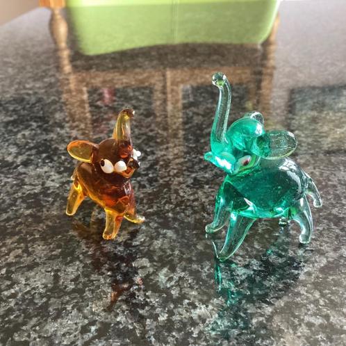 Glazen olifant, letterbak, samen voor € 4,95, Antiek en Kunst, Kunst | Designobjecten, Ophalen