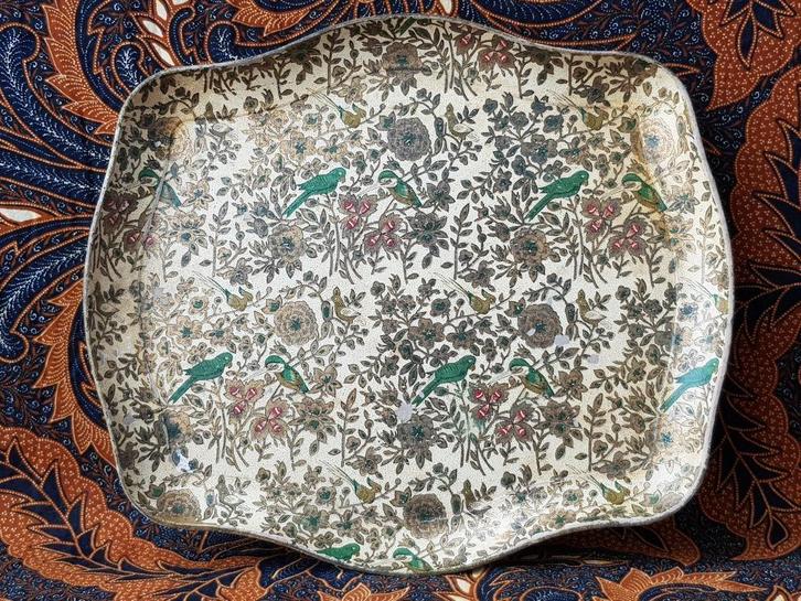 Antiek dienblad uit Engeland van papier-mache 27-31 cm. 1920, Antiek en Kunst, Antiek | Woonaccessoires, Ophalen of Verzenden