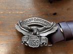 Orginele Harley Davidson Belt Buckle met Riem 110 cm, Ophalen of Verzenden, Zo goed als nieuw, Zwart