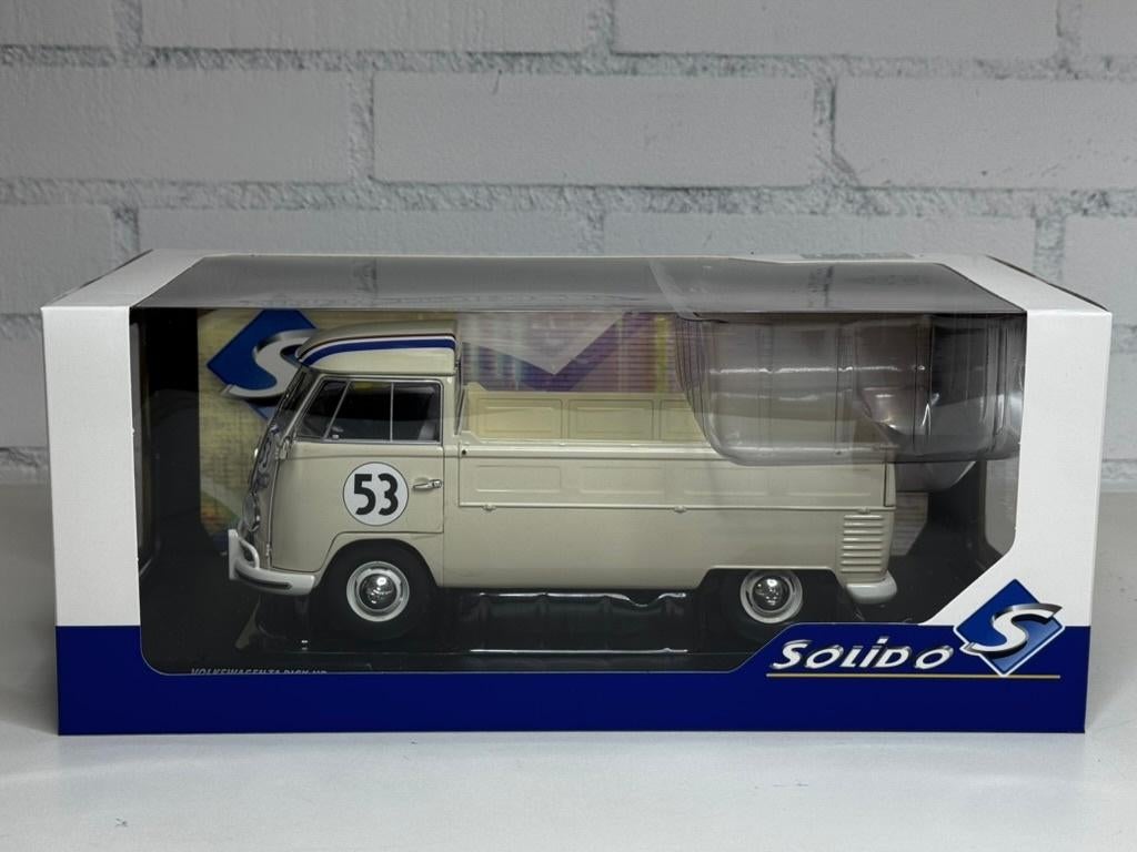 SOLIDO 1:18 VW VOLKSWAGEN TRANSPORTER T1 PICK-UP HERBIE 53, Ophalen of Verzenden, Nieuw, Auto, Solido