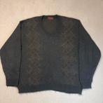 Vintage Argyle V-hals Trui Jaren 80/90 Wolmix XL Groen/Bruin, Bruin, ., Maat 56/58 (XL), Ophalen of Verzenden