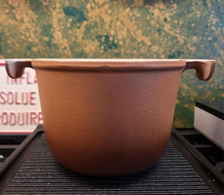 Le Creuset Enzo Mari Vintage sauzen/fonduepan no 3, Huis en Inrichting, Keuken | Potten en Pannen, Gebruikt, Koekenpan of Braadpan