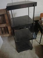 Zwart Plankenkastje op Wielen - 40x40x117 cm, Ophalen, Gebruikt