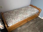 Houten Eenpersoonsbed, Huis en Inrichting, Slaapkamer | Bedden, Ophalen, Gebruikt, 90 cm, Eenpersoons