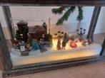 Kerst dorpje met verlichting in glazen bak, Ophalen of Verzenden, Zo goed als nieuw