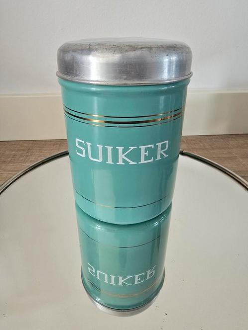 Zeldzame mooie antieke mintgroene emaille Suikerbus €15, Antiek en Kunst, Antiek | Emaille, Ophalen of Verzenden
