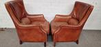 2 lederen fauteuils Bendic design vintage, Gebruikt, Schaapslederen, 75 tot 100 cm, Bendic