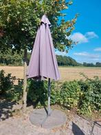 Parasol incl. voet met parasolstenen, Ophalen, Gebruikt