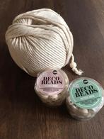Bol macramé touw/ garen met deco beads., Ophalen of Verzenden, Nieuw