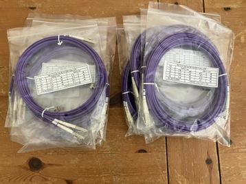 Partij 11x Glasvezel patchkabels Multi Mode SR 3M-5M Paars beschikbaar voor biedingen