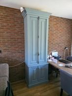 Statige buffetkast  van 246 cm hoog in de kleur Steel blauw., Ophalen, Met deur(en), 200 cm of meer, 50 tot 100 cm