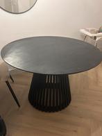 Zwart ronde eettafel, 100 tot 150 cm, Rond, Ophalen of Verzenden, Zo goed als nieuw