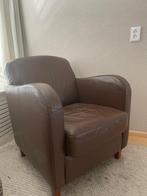 fauteuil bruin leer (2 stuks), Huis en Inrichting, Fauteuils, Ophalen, Gebruikt, Landelijk, 50 tot 75 cm