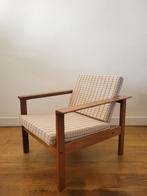 Vintage Deense fauteuil in teak, 1970, Huis en Inrichting, Fauteuils, Ophalen, Hout, Gebruikt, Minder dan 75 cm