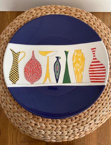 Vintage ‘80 eighties serveer schaal Portugees keramiek Art beschikbaar voor biedingen