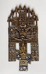 Ikoon Orthodox kruis brons met emaille, Antiek en Kunst, Ophalen of Verzenden