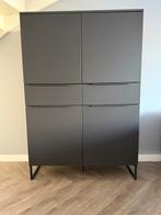 Wandkast “Malaga” - antraciet/zwart - 175x120x41cm, Huis en Inrichting, Kasten | Overige, Ophalen, Gebruikt