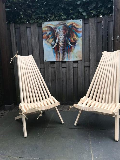 Vouwstoel vurenhout, Tuin en Terras, Tuinstoelen, Nieuw, Hout, Inklapbaar, Ophalen of Verzenden
