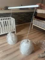 Nieuwe hanglamp met 2 witte lampen, Ophalen of Verzenden, Nieuw, Metaal, 75 cm of meer
