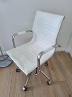 Bureaustoel wit leder, Ophalen, Gebruikt, Wit, Bureaustoel