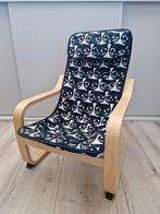 IKEA POÄNG Kinderfauteuil Poezenprint Kattenprint, Kinderen en Baby's, Ophalen, Zo goed als nieuw, Stoel(en)