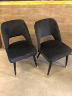 2 Nieuwe Velvet Stoelen - Zwart met goudkleurige details., Ophalen, ., Twee, .
