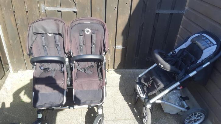 Zwart kleurige Duo Donkey Buga Boo, Kinderen en Baby's, Tweelingen en Meerlingen, Gebruikt, Kinderwagen of Buggy, Ophalen