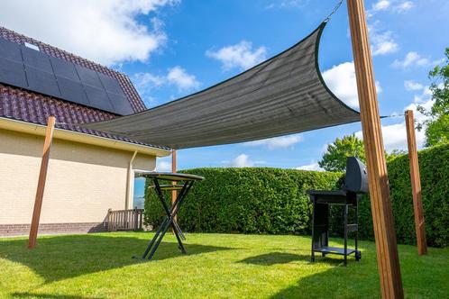 Schaduwdoek 4x5m met bevestigingsset, Tuin en Terras, Schaduwdoeken, Zo goed als nieuw, Ophalen