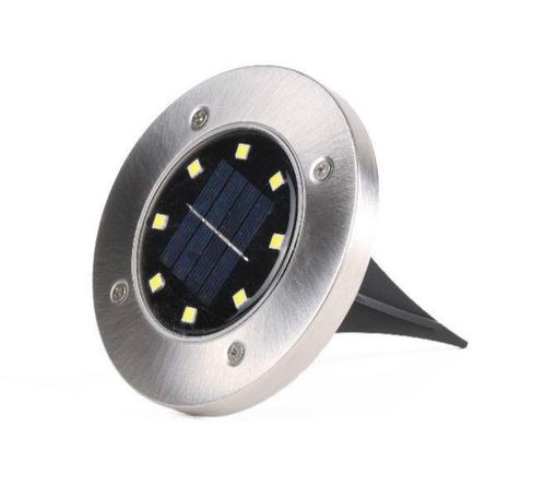 Solar grondspot met 8 leds en centraal zonnepaneeltje Nieuw, Huis en Inrichting, Lampen | Spots, Nieuw, Vloerspot of Grondspot