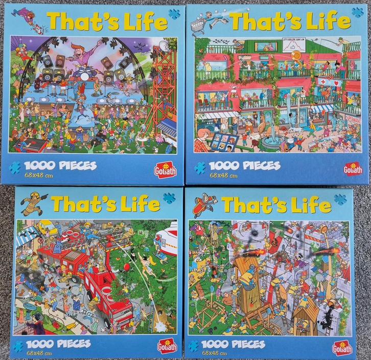 Goliath That's Life en Wacky World Puzzels - 1000 Stukjes, Hobby en Vrije tijd, Denksport en Puzzels, Zo goed als nieuw, Legpuzzel