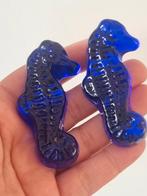 Vintage design blauwe glas zeepaardjes, Ophalen of Verzenden, Zo goed als nieuw