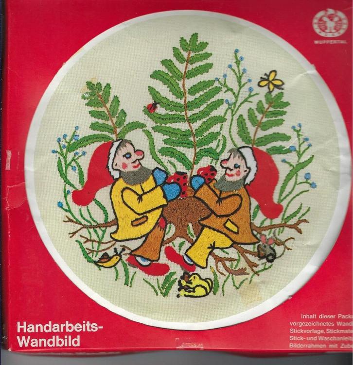 Compleet borduurpakket Heinzegarn 6301/c kabouters, Hobby en Vrije tijd, Borduren en Borduurmachines, Nieuw, Borduurpakket, Handborduren