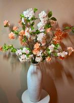 Nieuw! Zijden kunstbloemen boeket incl. Vaas /  Peach, Ophalen of Verzenden, Nieuw, Binnen