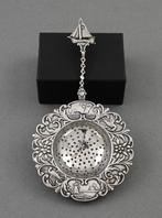 zilver theezeef en lekbakje van rond 1920, Verzenden, Zilver