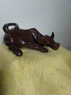 9046) mooie houten water buffel lang 19cm, Ophalen of Verzenden