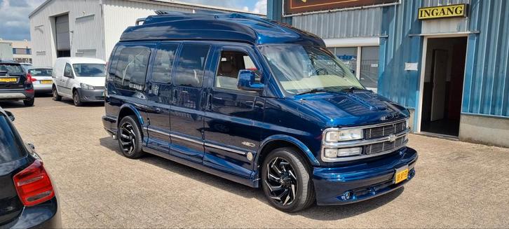 Chevrolet 2002 Blauw, Auto's, Chevrolet, Particulier, Chevy Van, Achteruitrijcamera, LPG, Automaat, Geïmporteerd, Blauw, Beige