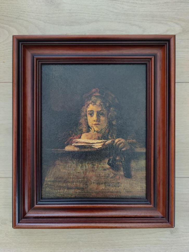 Titus aan de lezenaar - Rembrandt - 1655 - Laqueprint, Antiek en Kunst, Kunst | Schilderijen | Klassiek, Ophalen of Verzenden